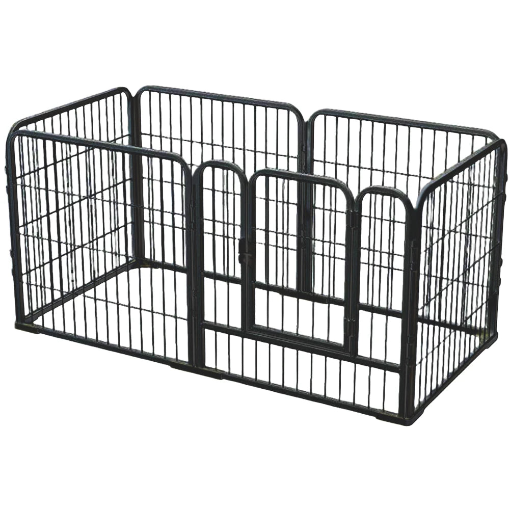 6 Panel Foldable Pet Playpen Anti-Escape Dog Fence Heavy Duty Puppy Kennel 120x60x60cm for Small Medium Pets