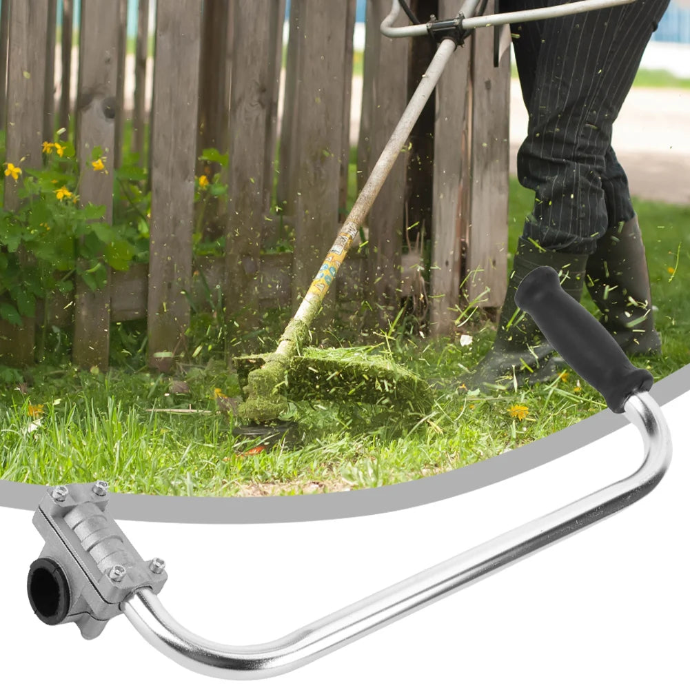 Ergonomic Lawn Trimmer Handle Extension Non-Slip Stainless Steel Auxiliary Grip for Grass Trimmer Strimmer