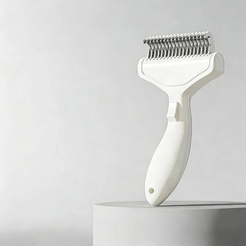 Pet Hair Removal Comb Curved Stainless Steel Teeth 17cm Detangling Brush for Dogs Cats Long Thick Hair