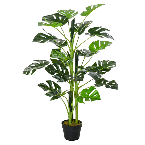100cm/3.3ft Artificial Monstera Tree, Fake Plant in Pot, Indoor/Outdoor