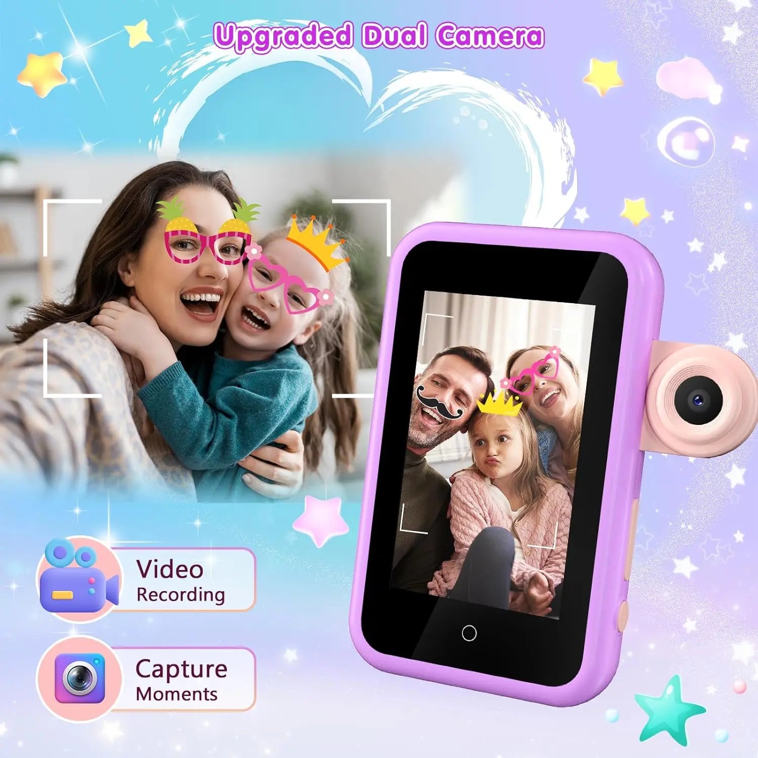 Kids Smart Phone Toy with 4” Touchscreen & Dual Camera – Educational Learning Toy