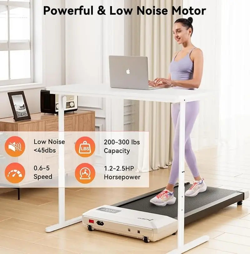 Under Desk Treadmill 35.5x15.5 Inch Run Area 1-6KM/H Remote Control LCD Display Bluetooth for Home