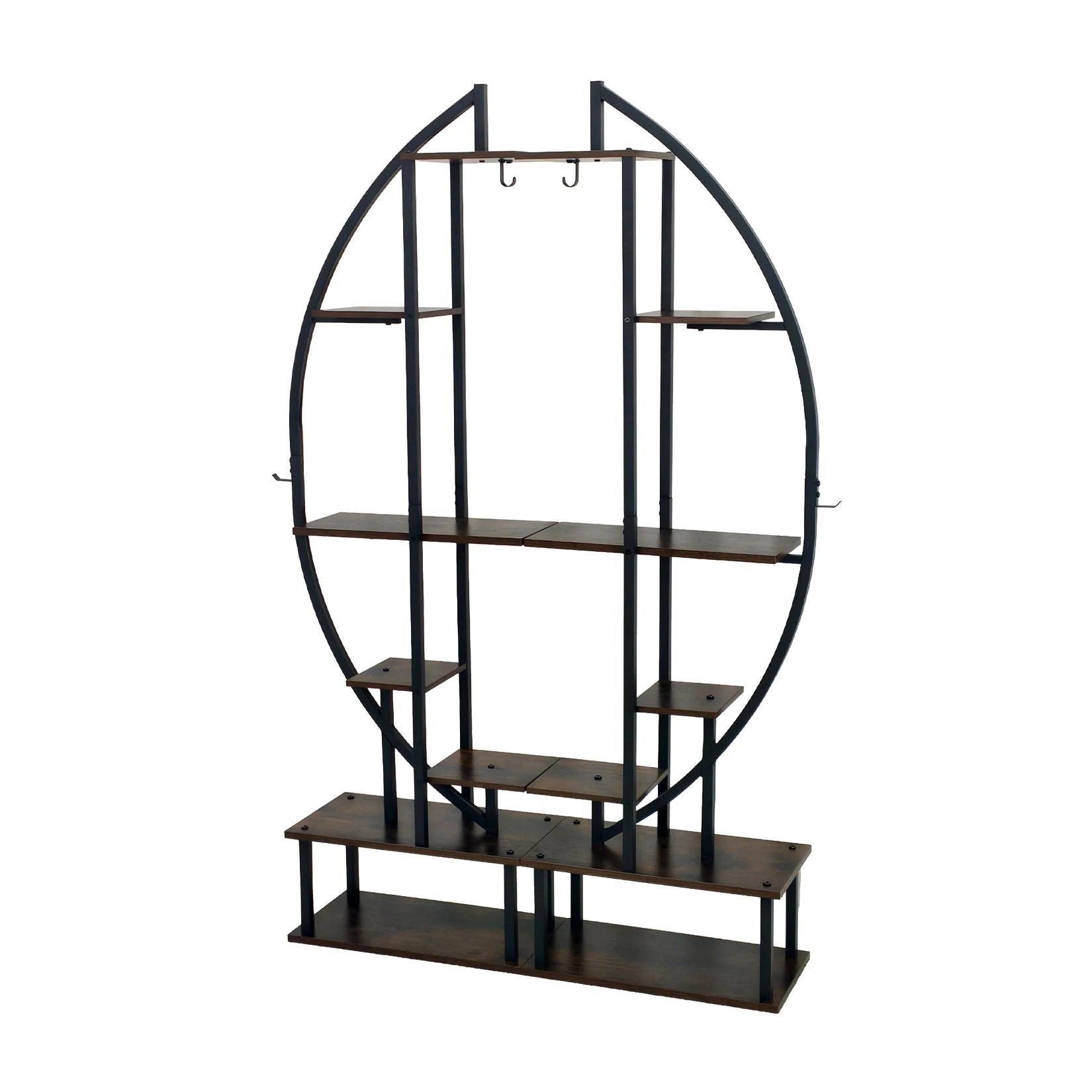 Tall Plant Stand with Grow Light 7 Tier Half Moon Industrial Style 100x26x165cm for Home Garden Office