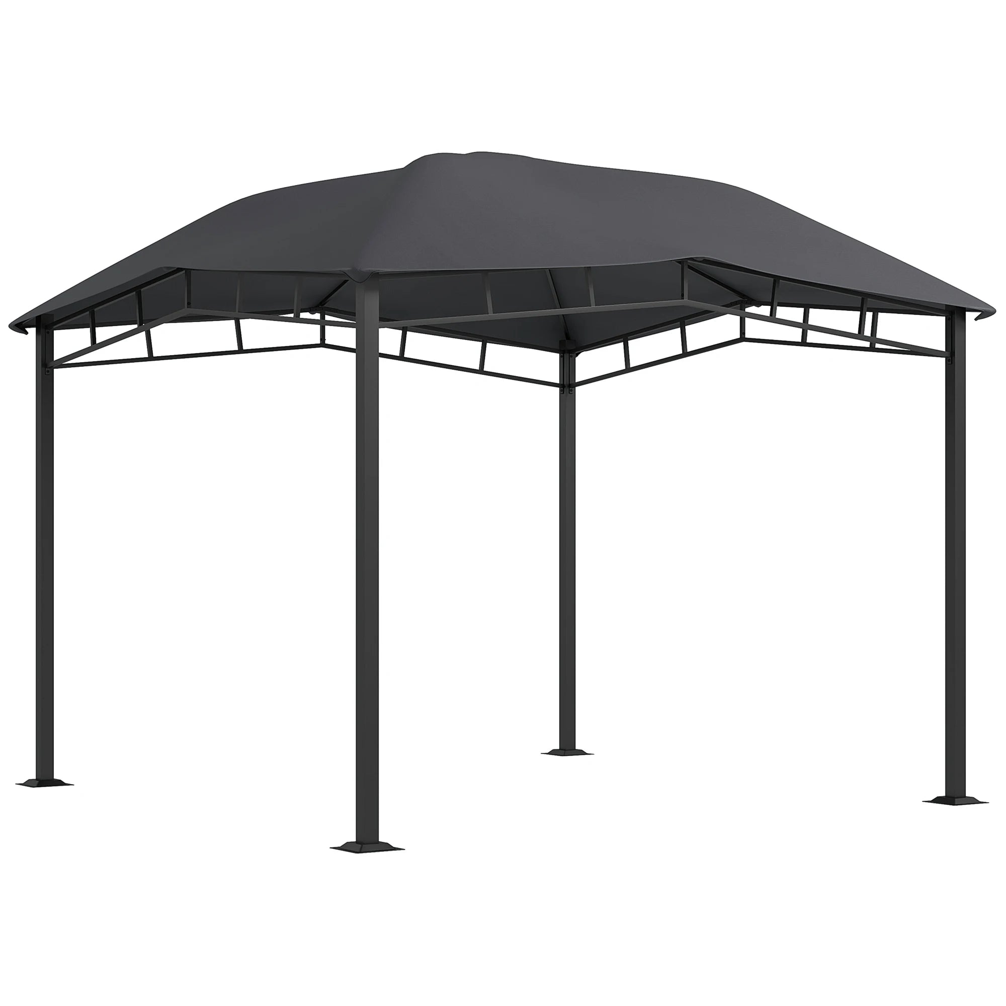 3 x 3m Garden Gazebo Pavilion with PA-Coated UV-Resistant Canopy, Geodesic Design and Steel Frame