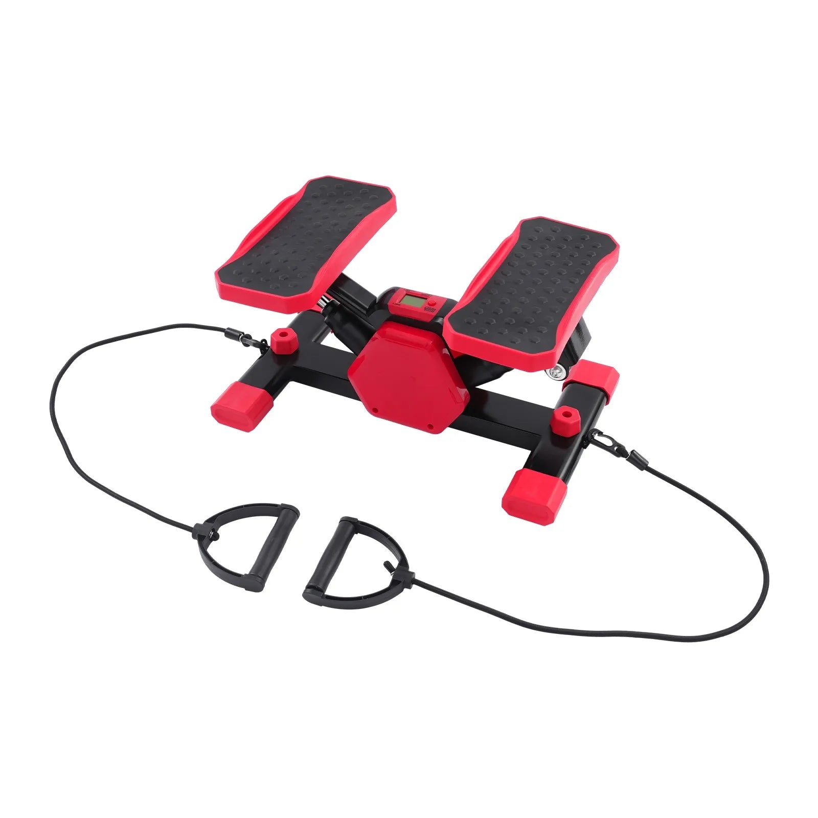 Portable Hydraulic Stepper with Resistance Pull Ropes LCD Display 150kg Full Body Workout for Home Office