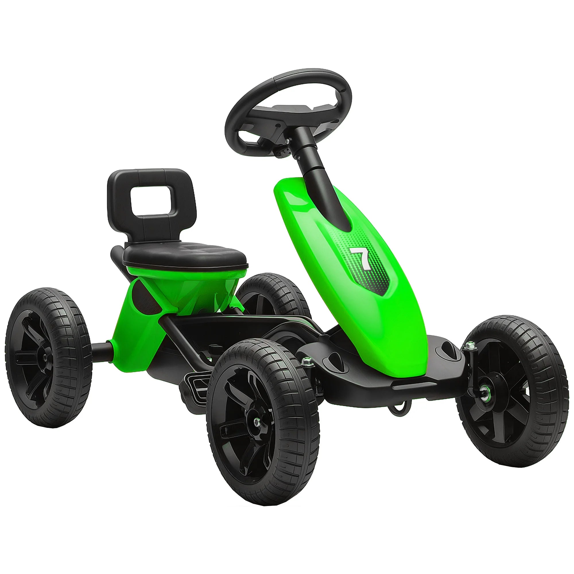 Kids Pedal Go Kart with EVA Wheels Metal Frame Ride On Toy