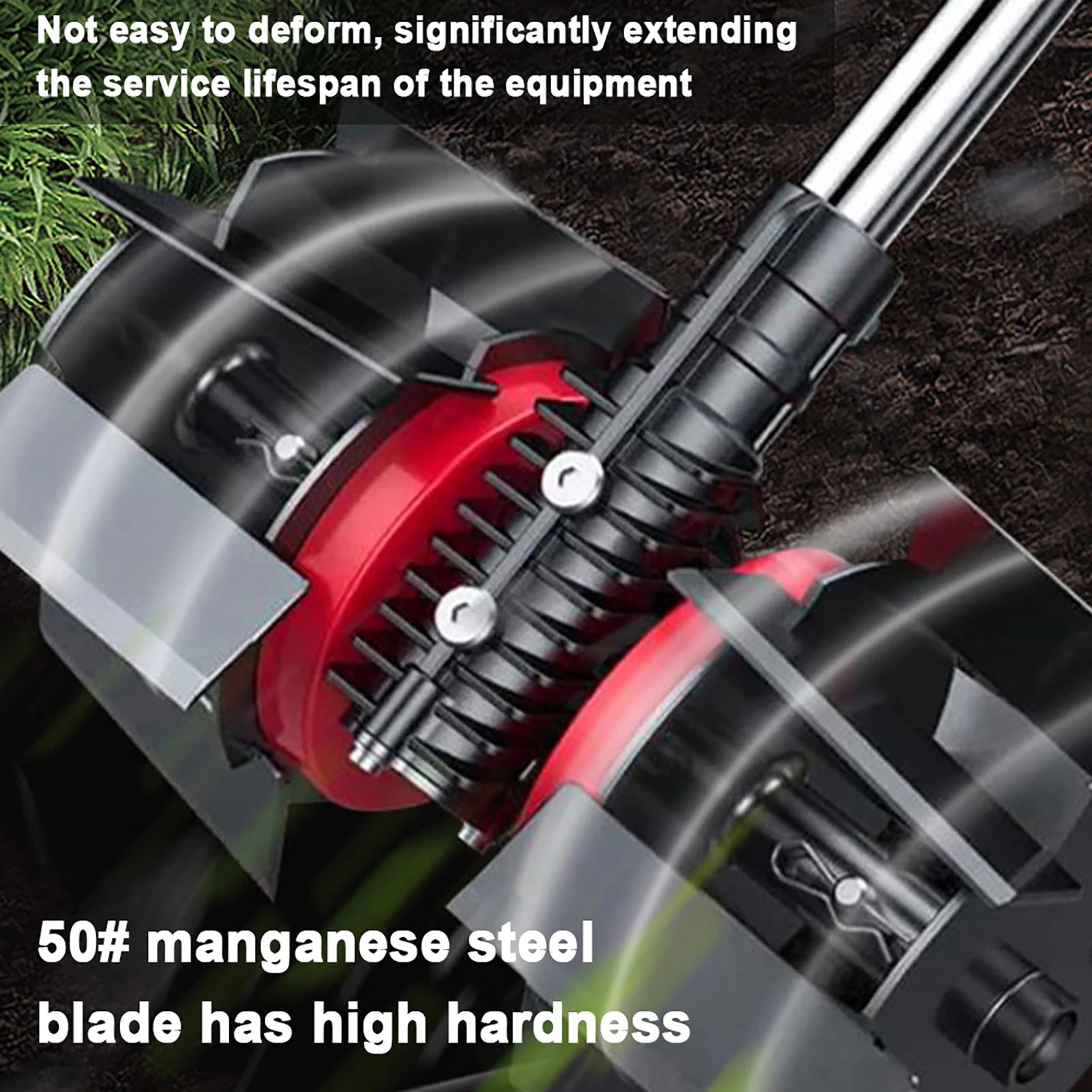 Multifunctional Lawn Mower Accessory 3-in-1 Hoeing Furrowing Soil Loosening Wheel Blade for Garden Farm Orchard