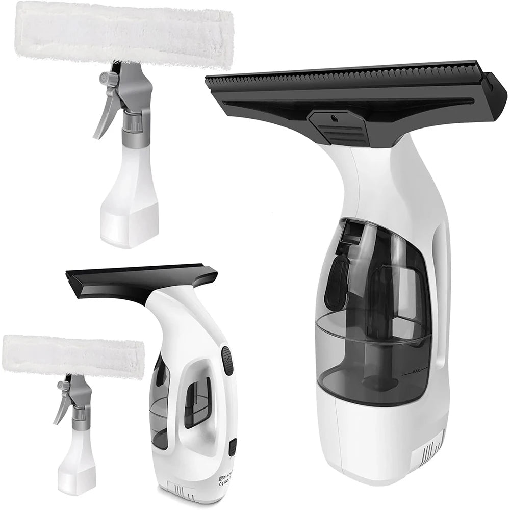 Cordless Window Vacuum Cleaner 10KPA Electric Squeegee 3500mAh with 300ml Spray Bottle for Windows Mirrors Tiles