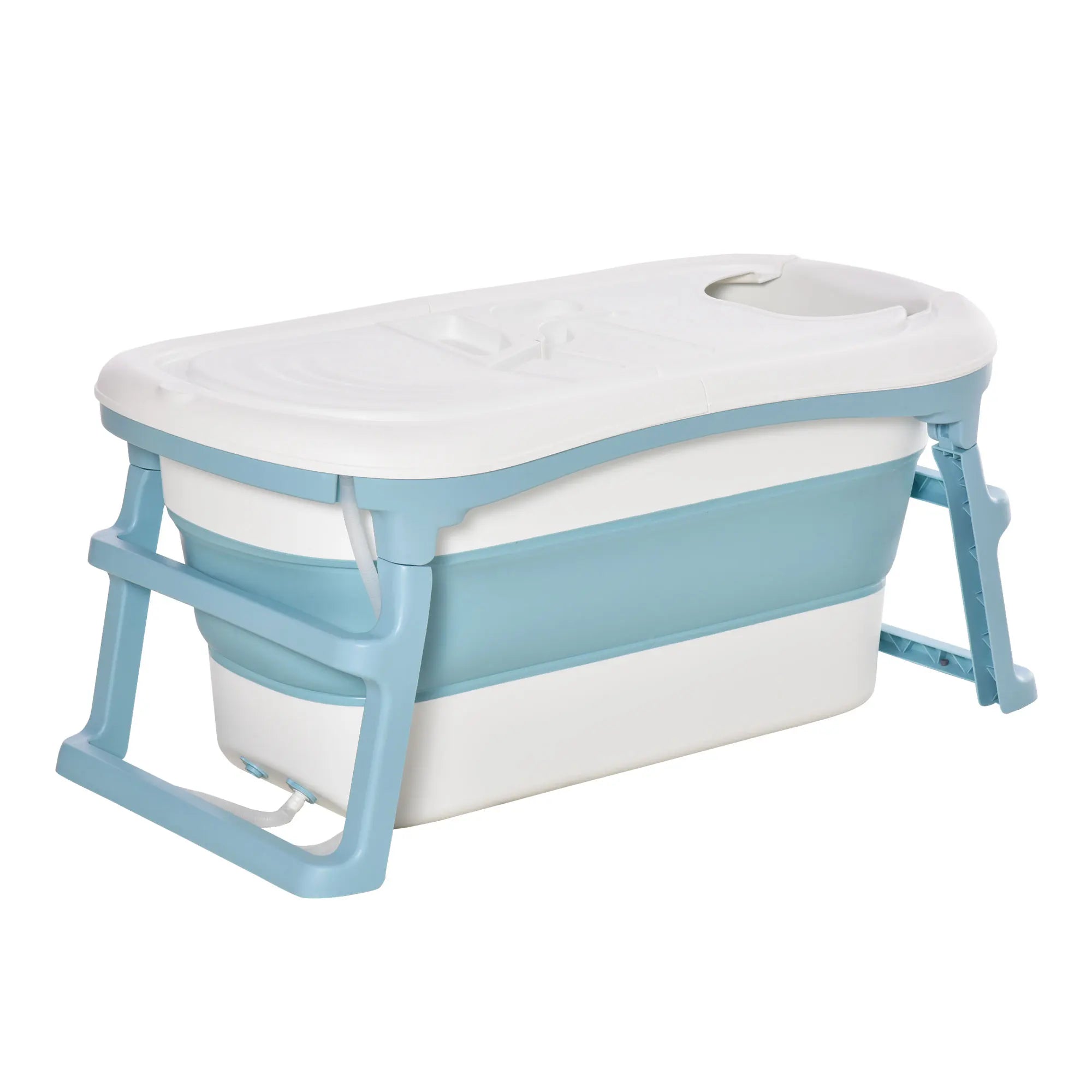 Foldable Kids Bathtub with Lid | Large Collapsible Baby Bath Tub for Ages 1–12 Years