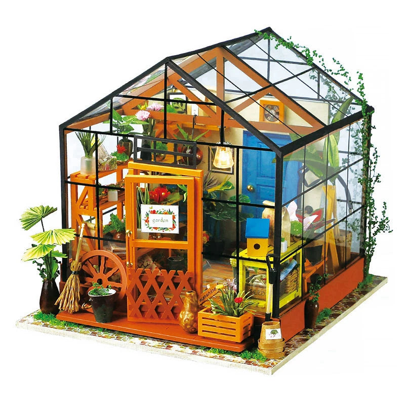 Robotime DIY Miniature Dollhouse Kit with Furniture, Wooden Assemble Toy for Kids & Adults