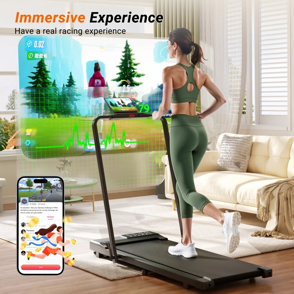 3 in 1 Foldable Treadmill 3.0HP 300lbs Capacity Touch Screen Bluetooth Walking Pad for Home Office