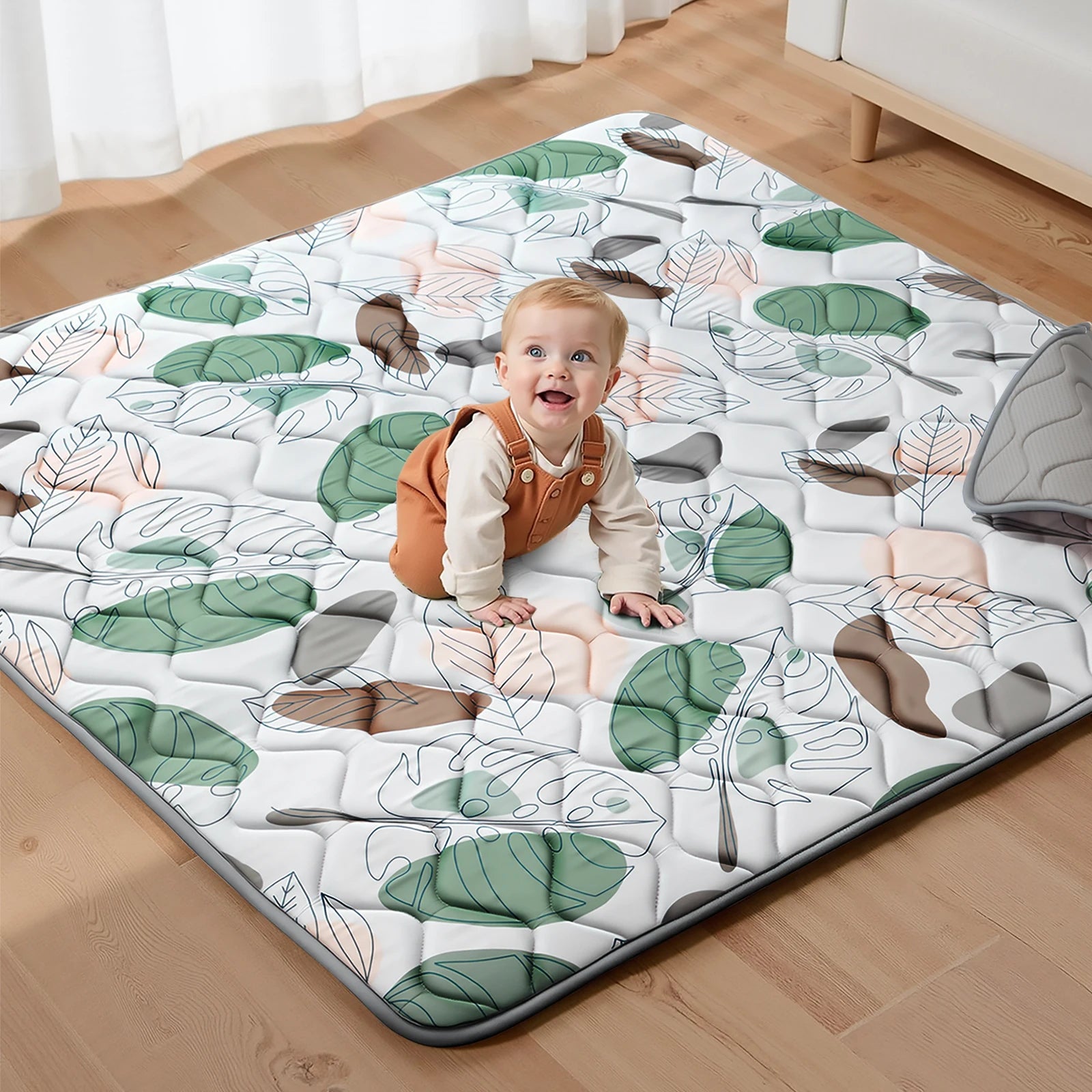 Foldable Baby Play Mat Thick Foam Crawling Mat – Non-Slip Soft Playpen Mat