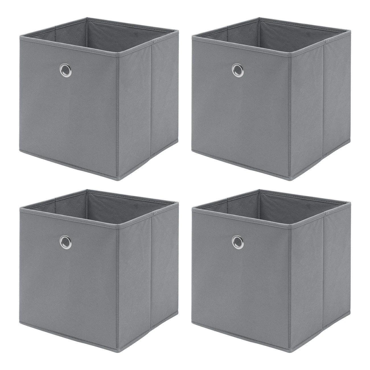 Pack of 4 Foldable Fabric Storage Cubes Boxes Non-Woven Wardrobe Organiser for Home Bedroom Closet