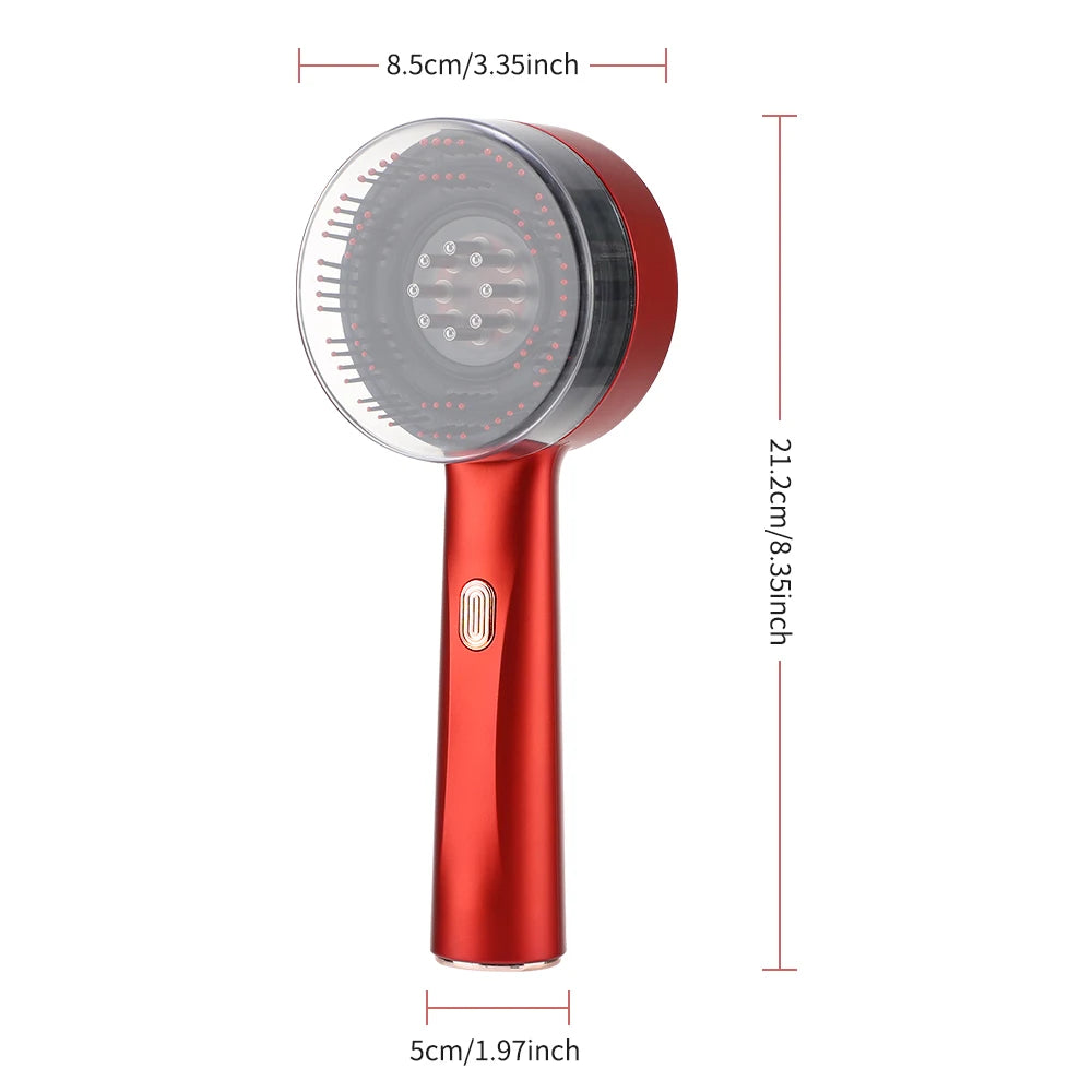 Electric Hair Regrowth Brush Infrared Scalp Massager Anti Hair Loss Comb
