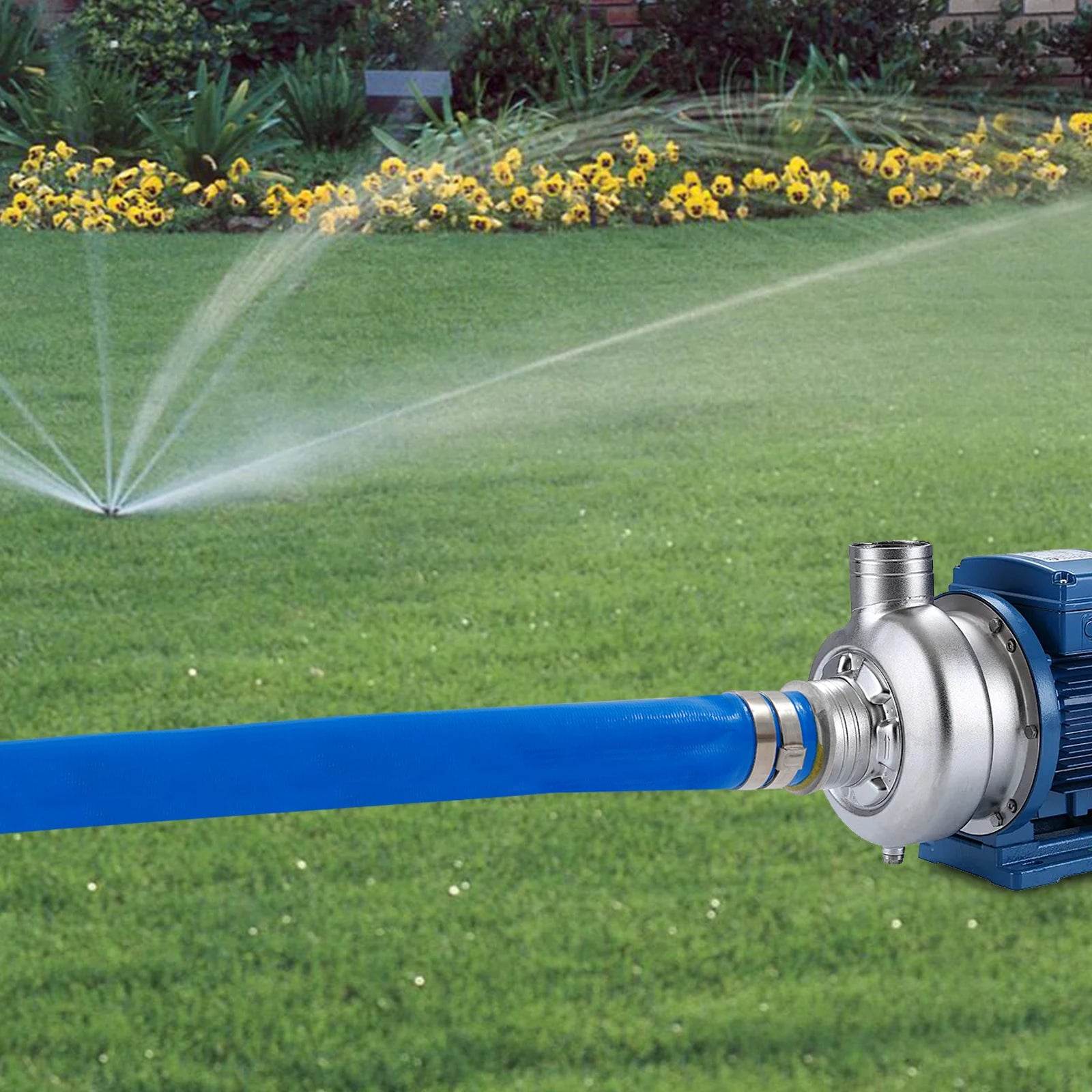 30.48m/100ft Lay Flat Water Discharge Hose, Water Pump Drain Hose for Agricultural Irrigation, Landscaping
