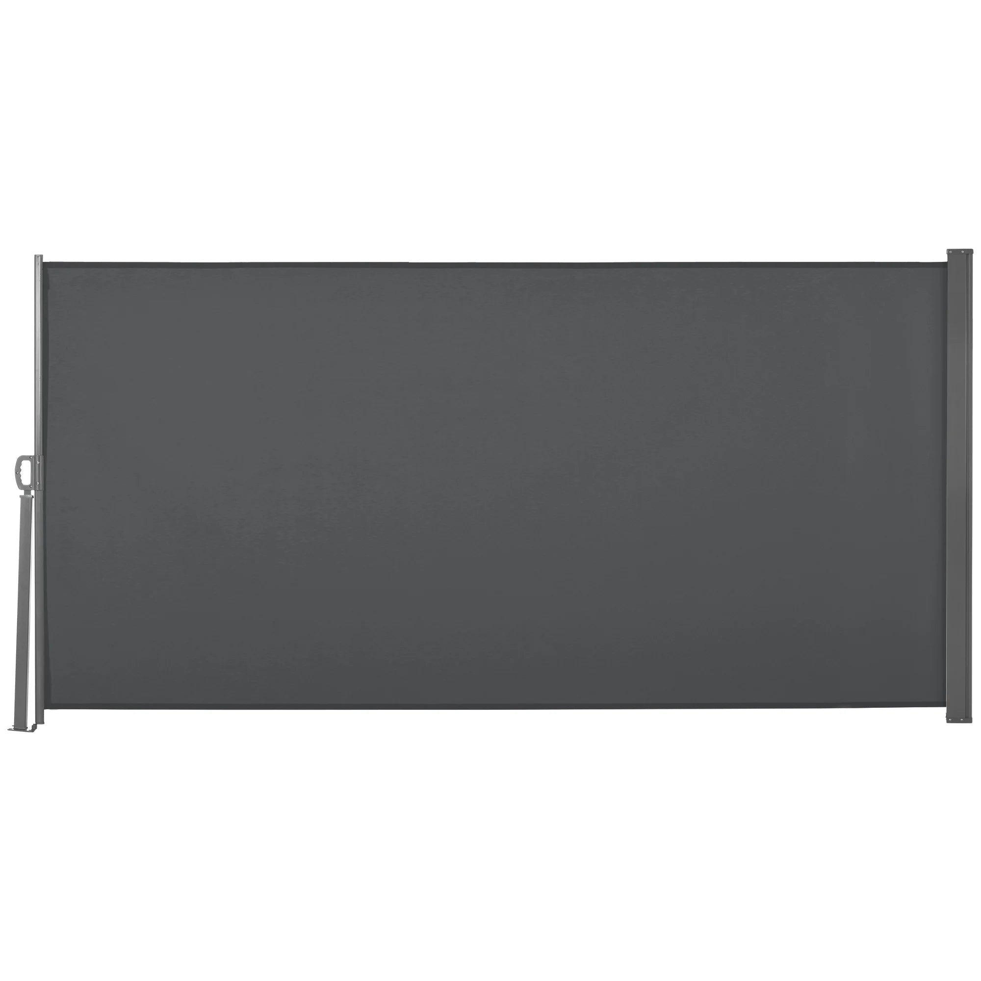3x1.6m Retractable Side Awning Screen Privacy Divider Wind UV Sun Protection Freestanding Garden Patio Grey