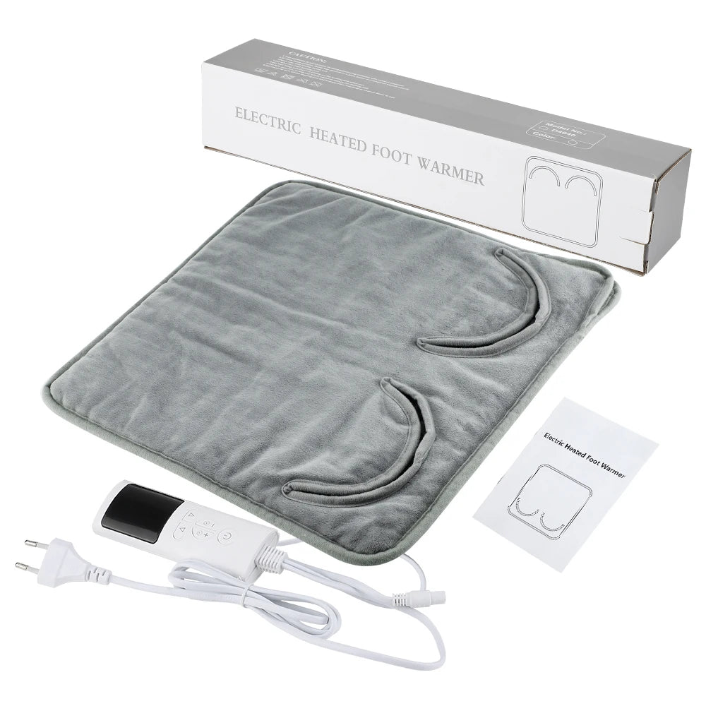 AFDEAL Electric Foot Heating Pad | 9-Speed Washable Plush Feet Warmer for Home & Office