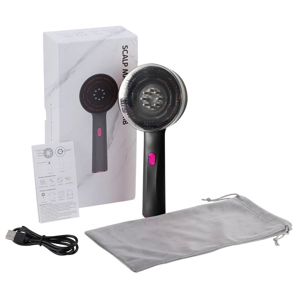 Electric Hair Regrowth Brush Infrared Scalp Massager Anti Hair Loss Comb