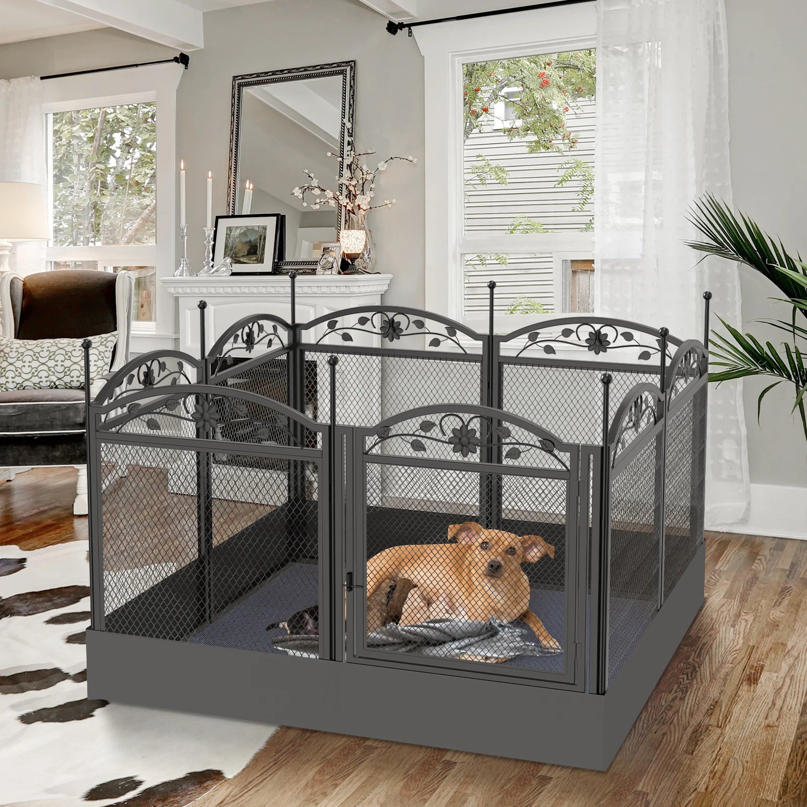 BINGOPAW Detachable 8 Panel Dog Playpen Fence 126x126x88cm Waterproof Pad Puppy Exercise Kennel