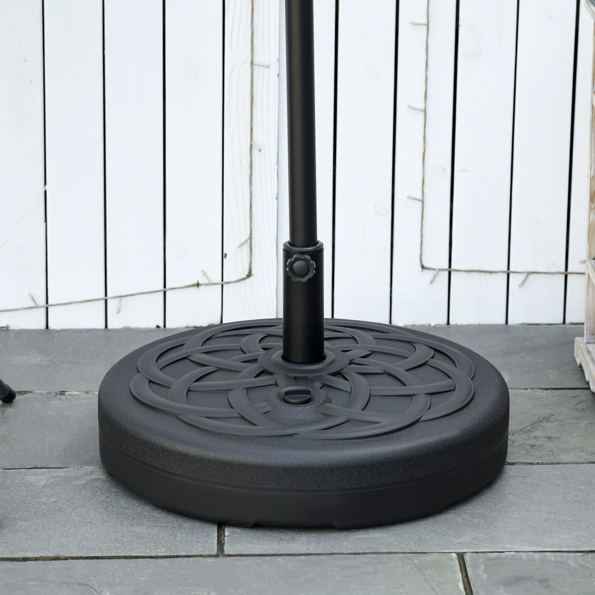 25kg 35kg Fillable Parasol Base with Handle Fits 38-48mm Poles Sand or Water Fill Garden Umbrella Stand Black