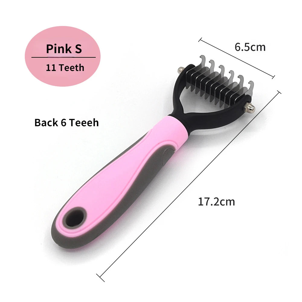 Professional Pet Deshedding Brush | Stainless Steel Fur & Knot Cutter for Dogs & Cats