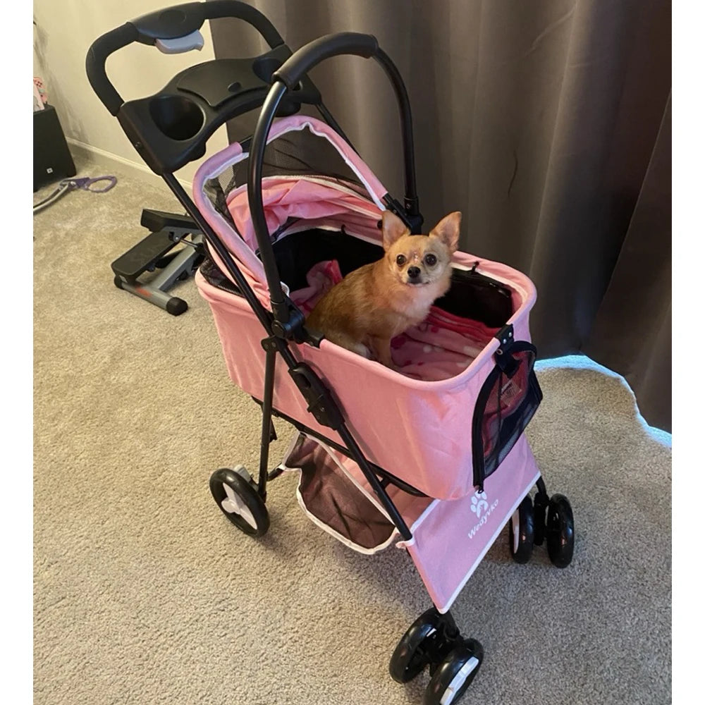Outdoor Puppy Stroller Lightweight Folding Universal Wheels for Small Medium Dogs Cats Travel