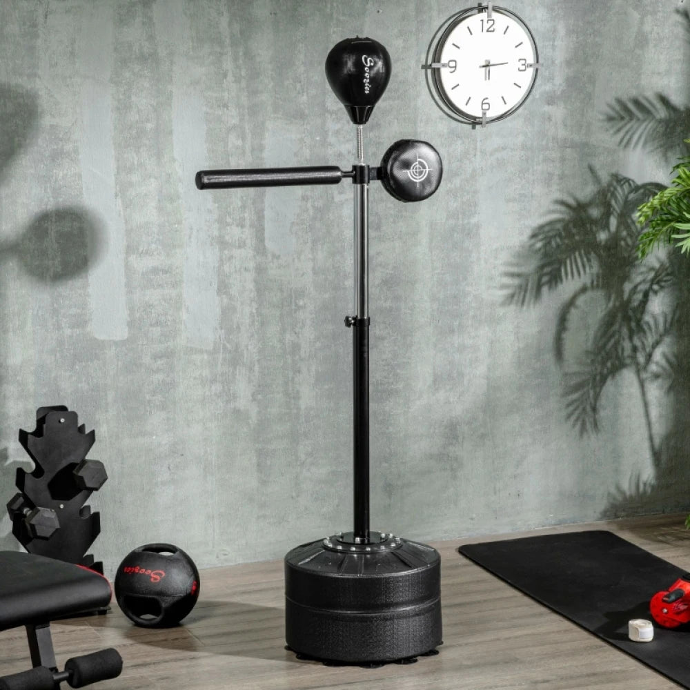 SPORTNOW Adjustable Speed Bag Stand Reflex Bar Punching Pad Black Boxing Training for Home Gym
