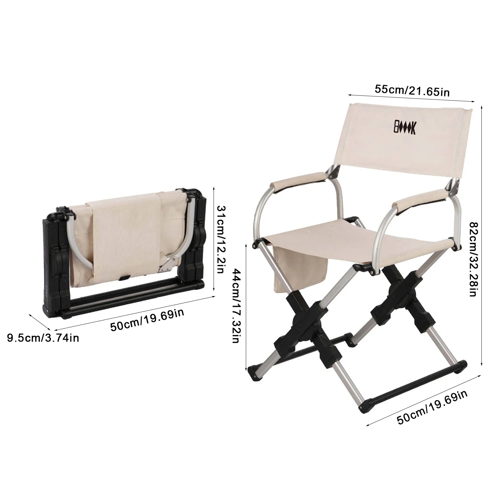 Aluminium Folding Camping Chair Portable Directors Chair for Outdoor Picnic Fishing