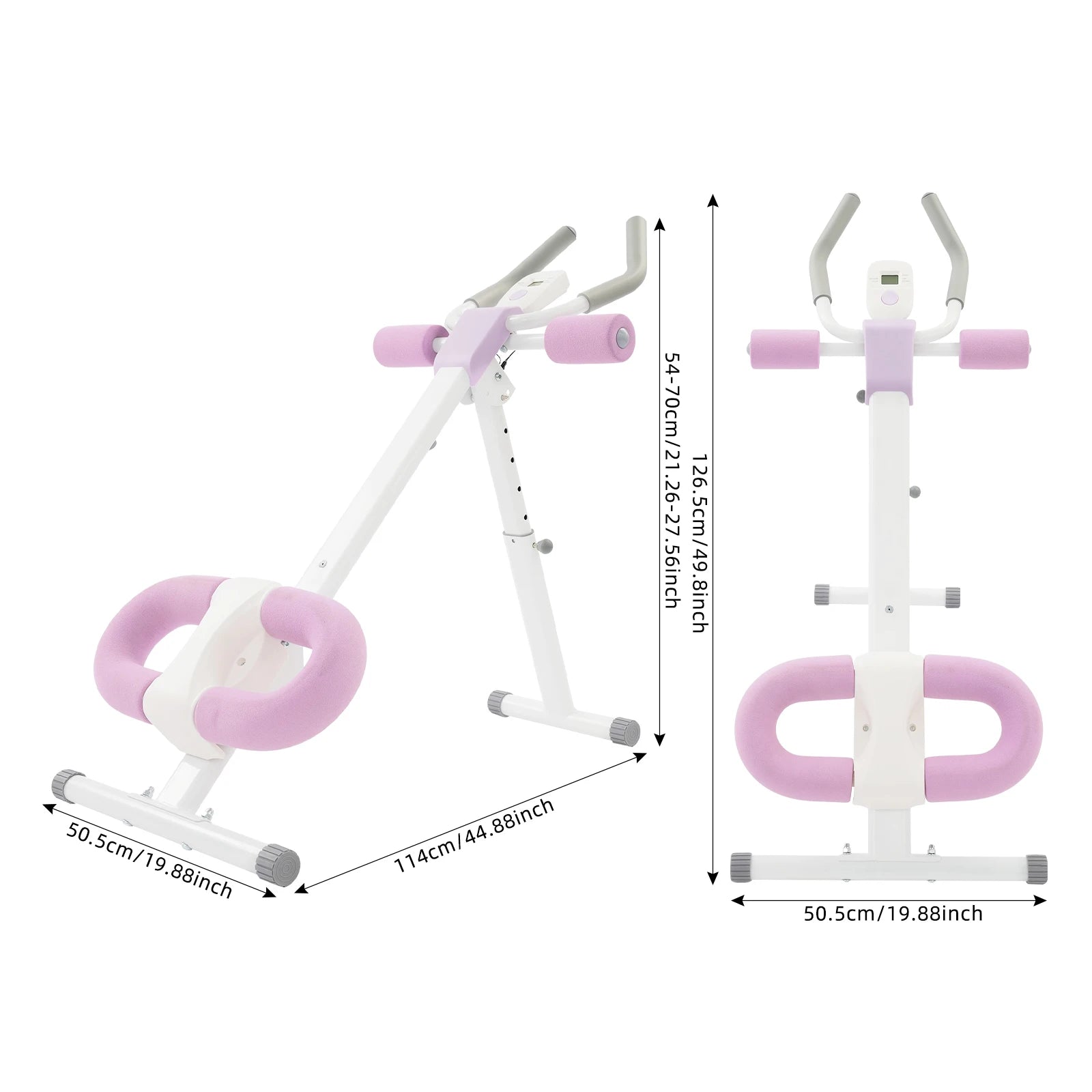 Foldable Abdominal Trainer Machine with LCD Display Adjustable Core Workout Equipment