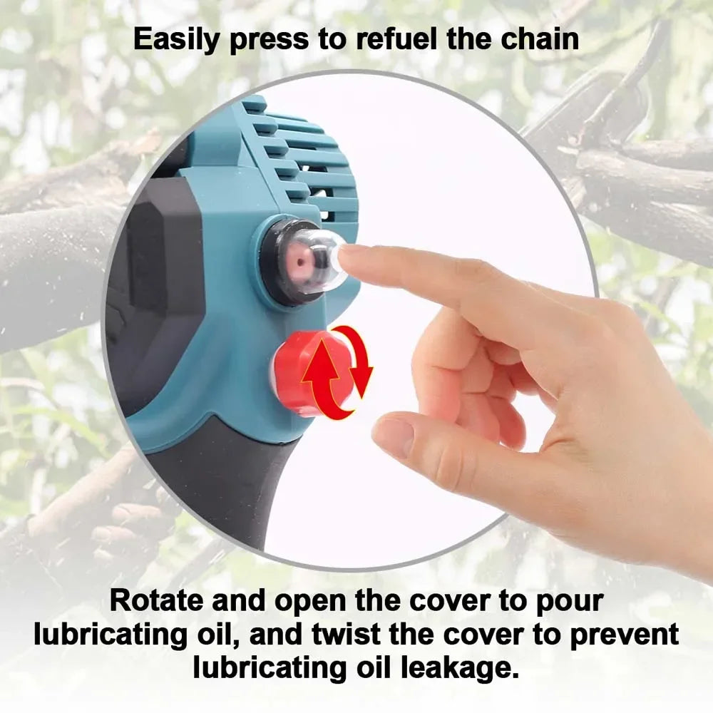 6 Inch Cordless Mini Chainsaw Brushless Motor 2 Batteries Lightweight One Hand for Wood Cutting Branch Trimming