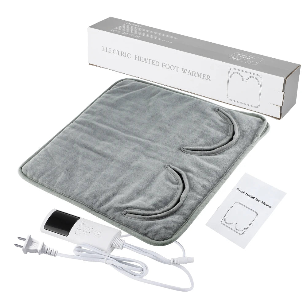 AFDEAL Electric Foot Heating Pad | 9-Speed Washable Plush Feet Warmer for Home & Office