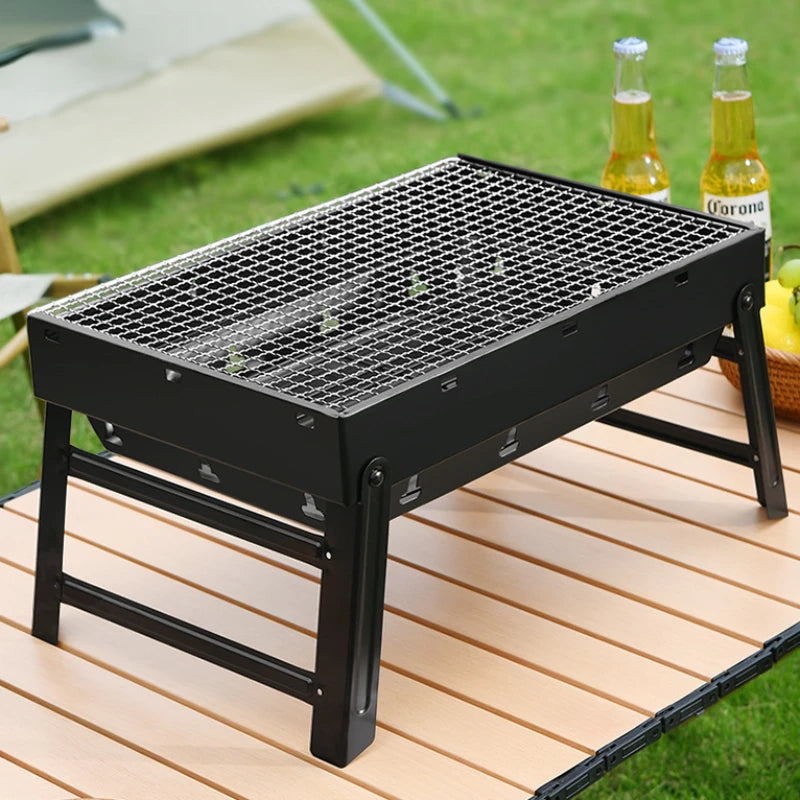 Portable Foldable Smokeless Charcoal BBQ Grill Stainless Steel Barbecue Rack for Outdoor Camping Picnic and Patio