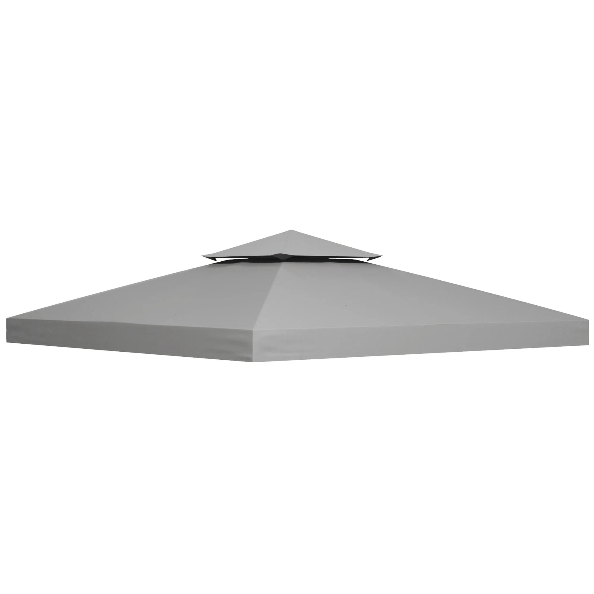 3 x 3m Gazebo Canopy Roof Replacement Cover Two Tier Waterproof Polyester Spare Part for Garden Gazebo