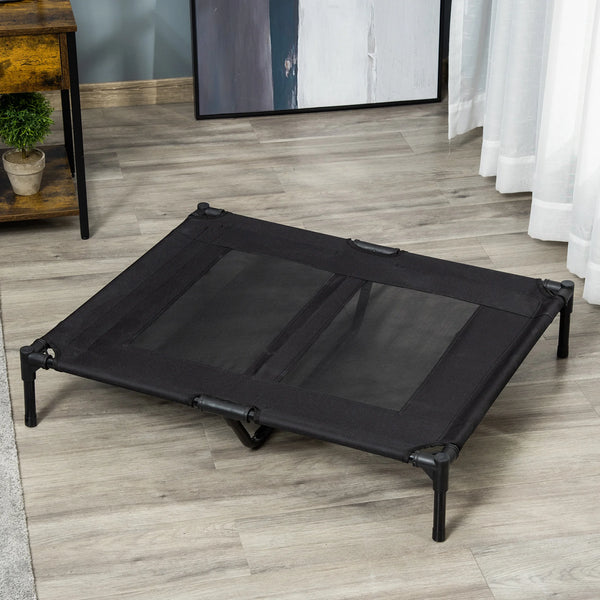 Elevated Dog Bed with Breathable Mesh, Portable Raised Pet Cot, XL, Black
