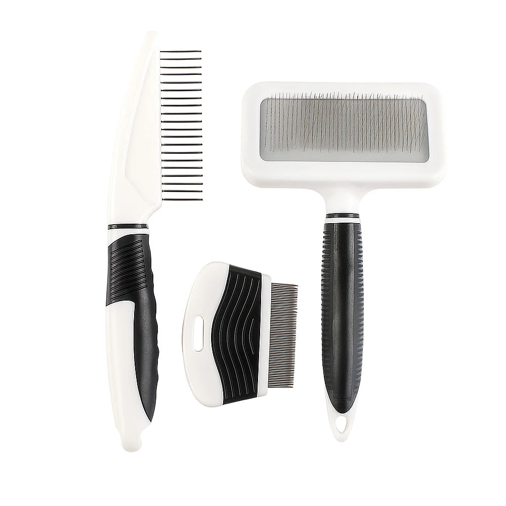 Professional Pet Grooming Set Slicker Brush Detangling Comb Flea Comb for Dogs Cats Coat Care