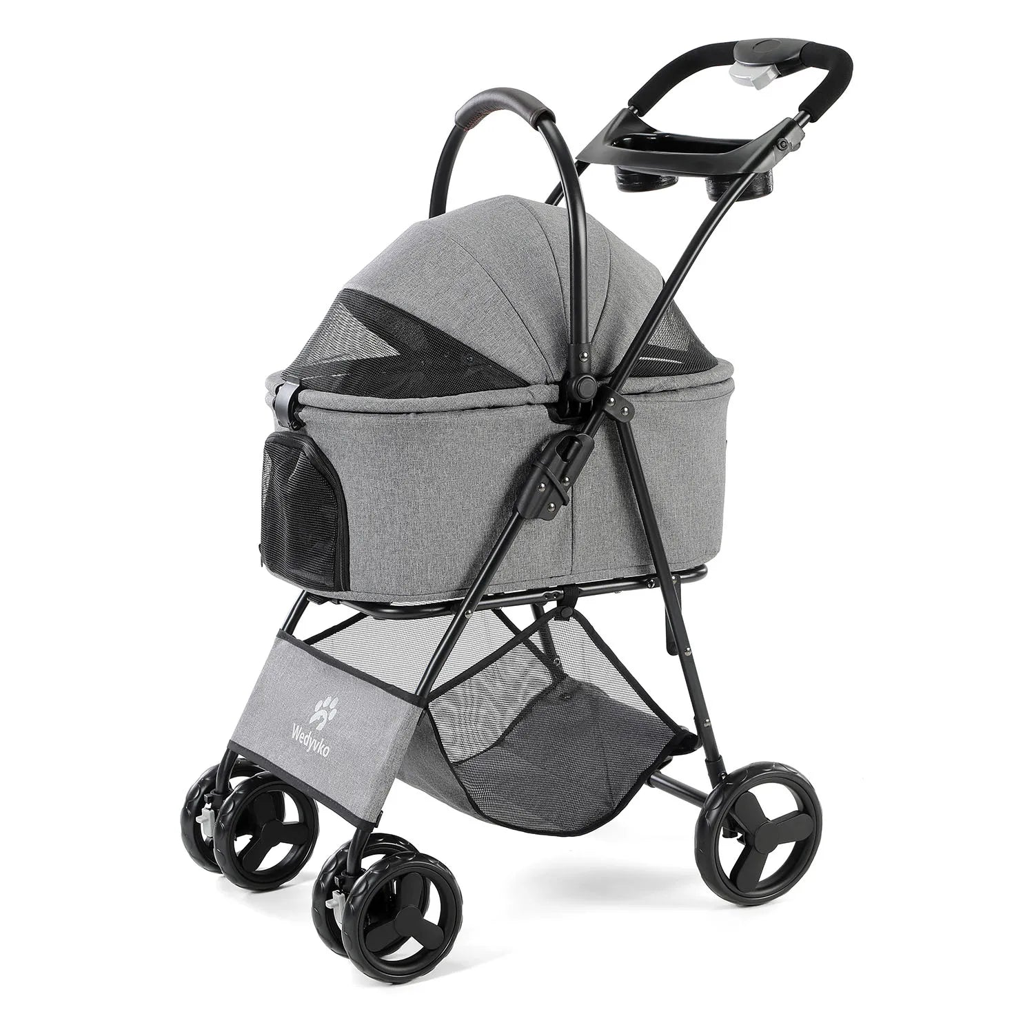 3 in 1 Pet Stroller with Removable Carrier – Foldable All-Terrain Dog & Cat Travel Stroller