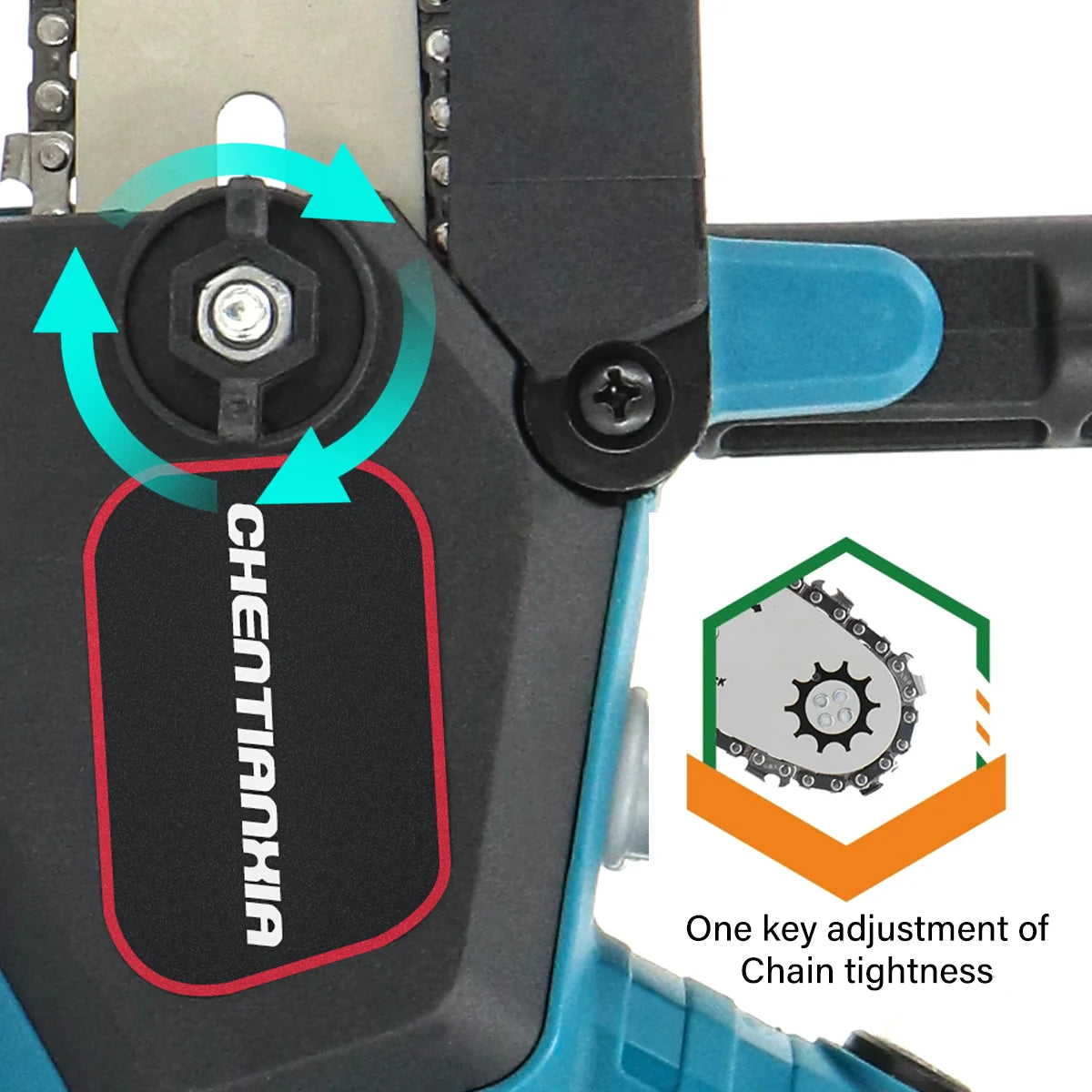 10 Inch Mini Cordless Chainsaw Brushless 1500W 2 Batteries Maximum 235mm Cutting for Wood Garden Branch Trimming