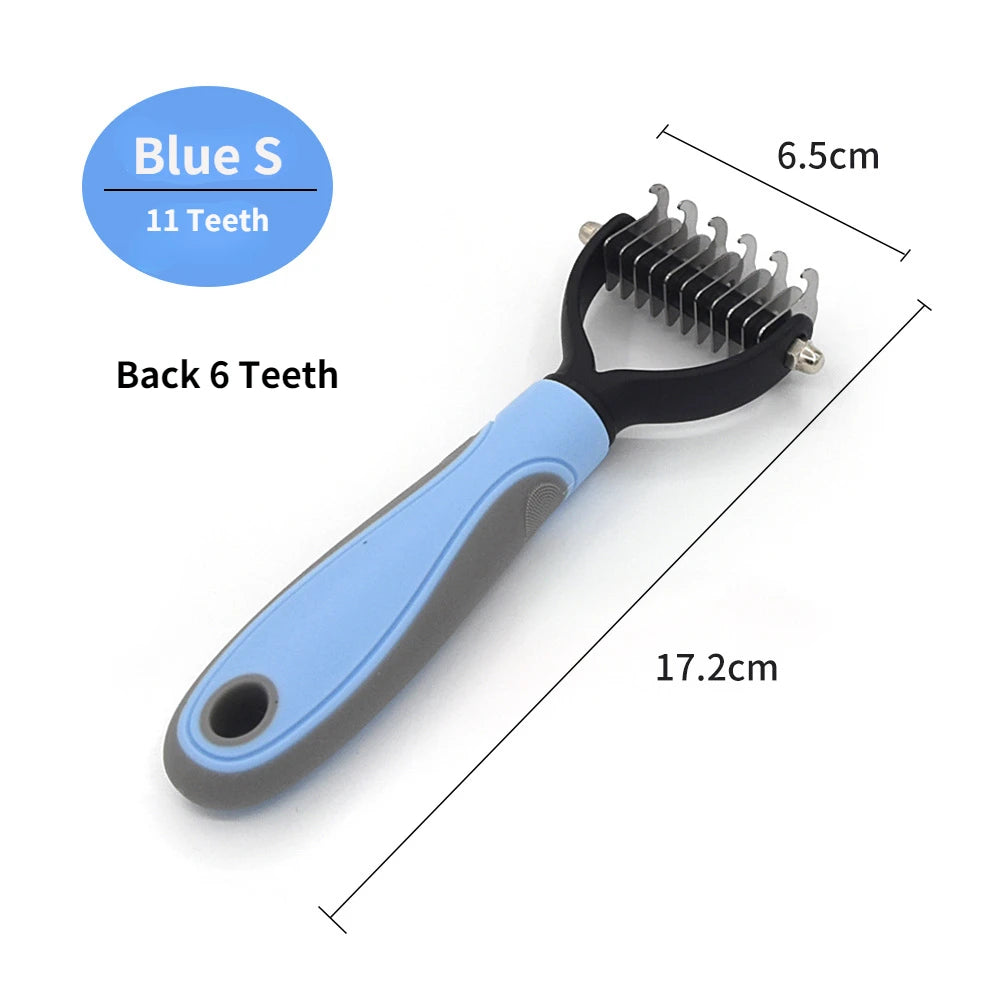 Professional Pet Deshedding Brush | Stainless Steel Fur & Knot Cutter for Dogs & Cats