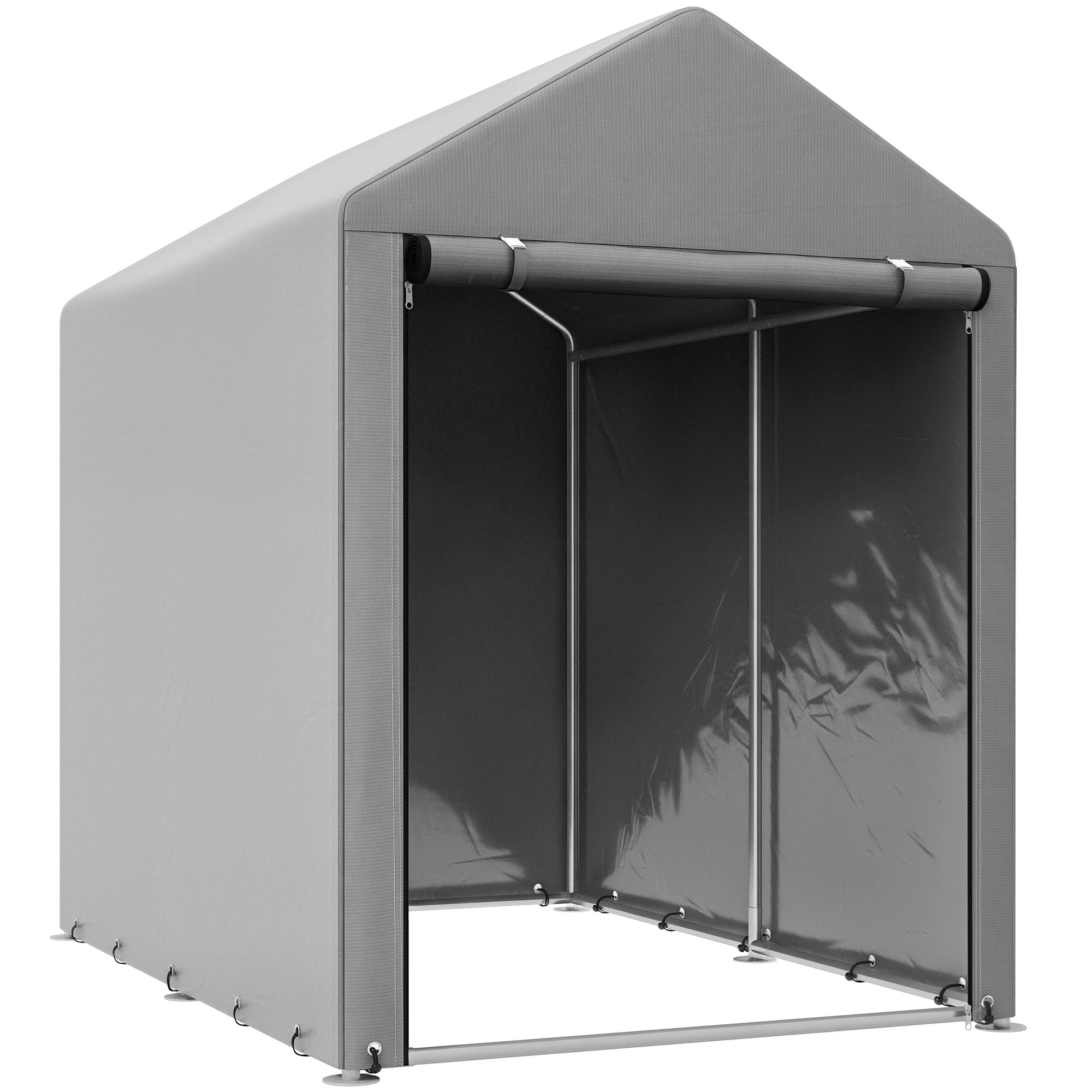 1.2 x 1.8m Portable Garden Storage Shed Tent with Galvanised Steel Frame and Large Zipped Door