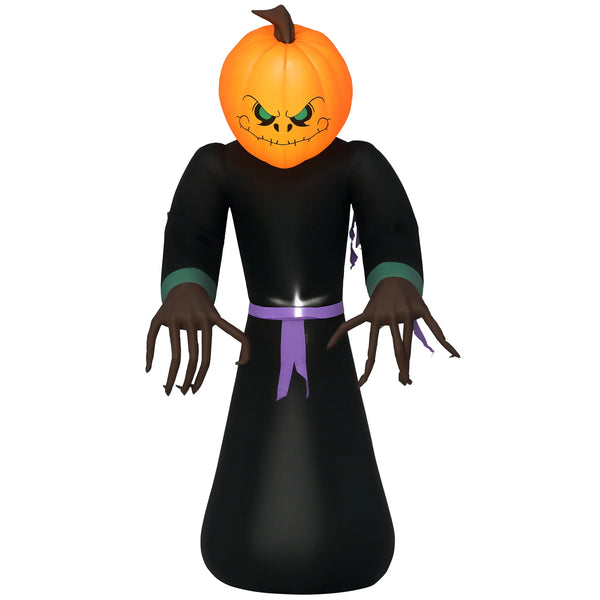 Inflatable Pumpkin Reaper Halloween Decoration, 2.1m Light-Up Garden Display