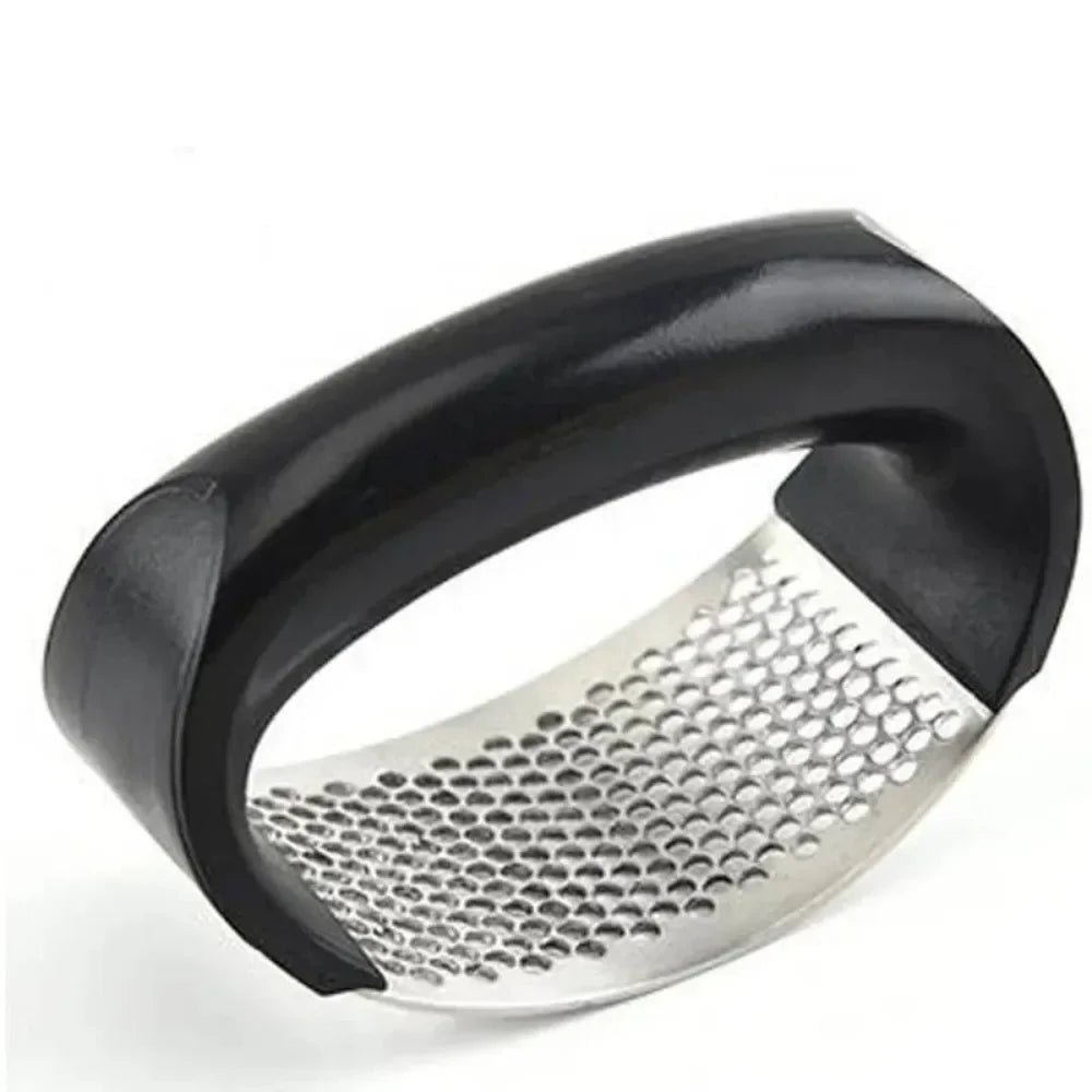 3-in-1 Garlic Press Chopper and Mincer with Silicone Peeler | Rust-Proof Stainless Steel Garlic Crusher for Kitchen