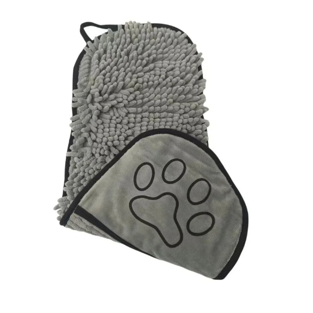Super Absorbent Pet Bath Towel Quick Dry Chenille Microfibre Drying Cloth for Dogs and Cats 53x22cm