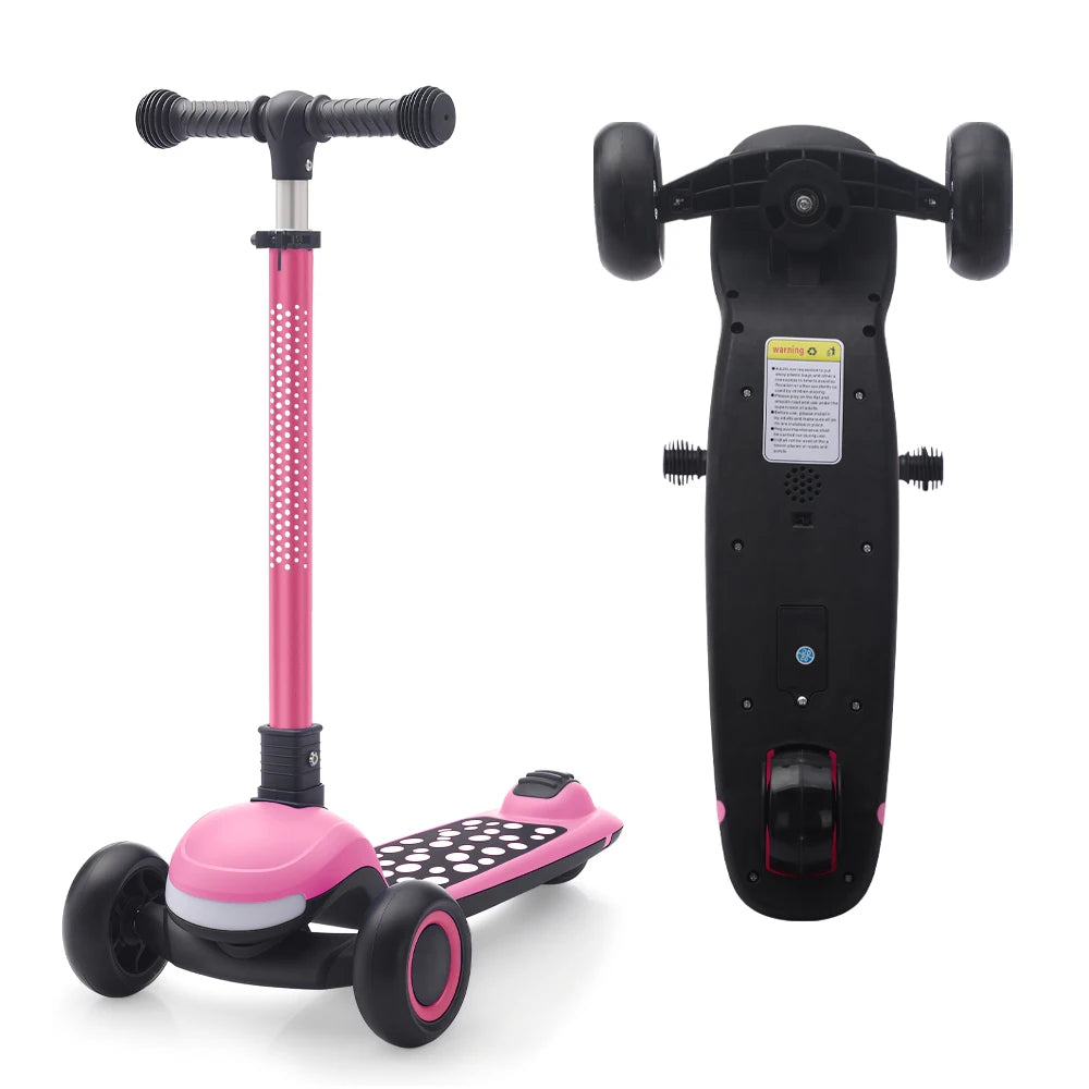 Kids Scooter Foldable 3 Wheel Adjustable Height Light Up Deck Scooter