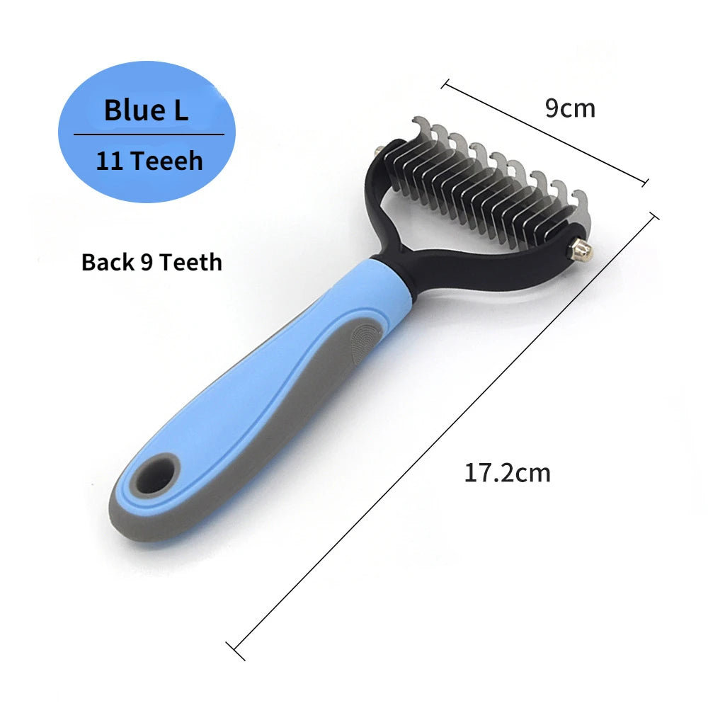 Professional Pet Deshedding Brush | Stainless Steel Fur & Knot Cutter for Dogs & Cats