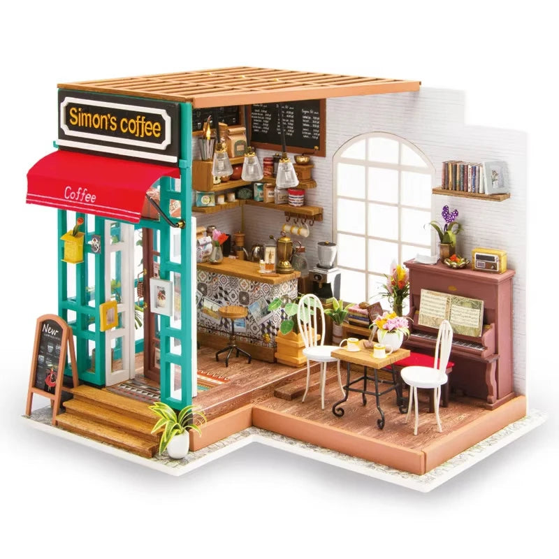 Robotime DIY Miniature Dollhouse Kit with Furniture, Wooden Assemble Toy for Kids & Adults