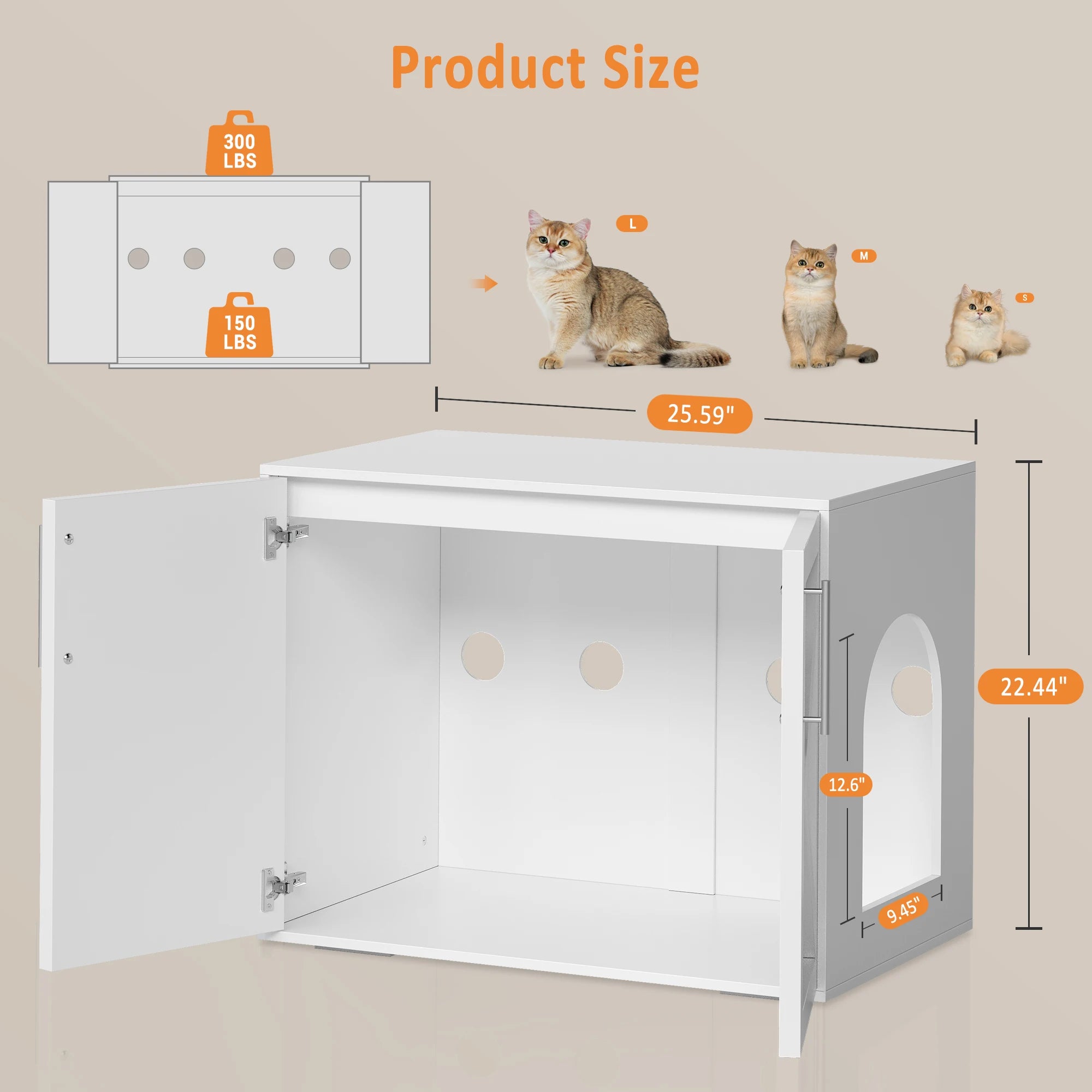 Hidden Cat Litter Box Enclosure, Barn Door Cabinet & End Table