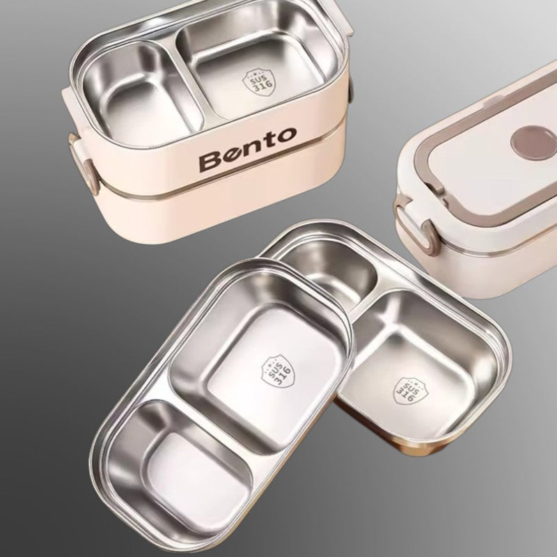 Stainless Steel Thermal Food Container with Bag – Leakproof Travel Bento Box, 1–3 Layer Lunch Box with Compartments for Kids & School