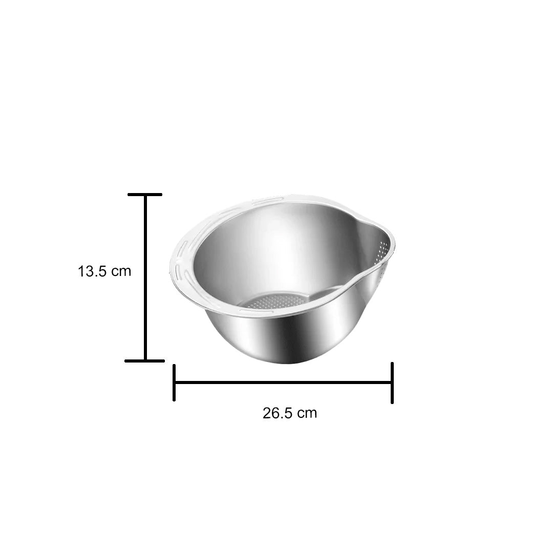 Rice Vegetable Washing Basket Strainer Stainless Steel Bowl Tray Wash Basin Accessories Drain Basket for Kitchen