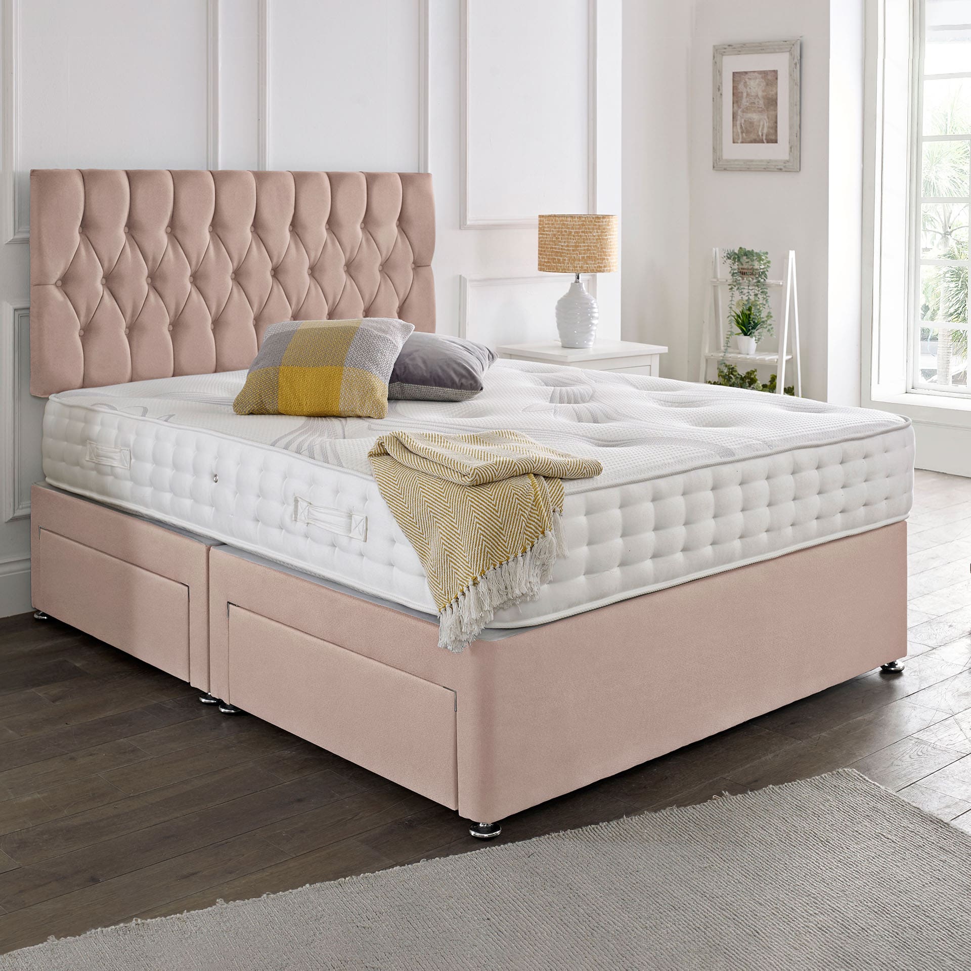 Classic Upholstered Bed Frame with Deluxe Foam