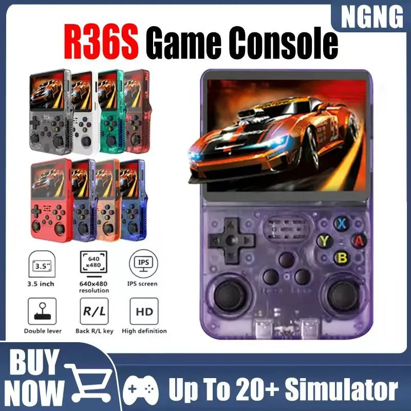 NGNG R36S Retro Handheld Game Console | Open-Source Linux System, 3.5” IPS Screen, Portable Pocket Video Player, 256GB Storage
